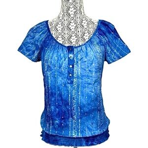 Sami & Jo sequined blouse cobalt blue. Size Small Petite.